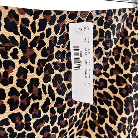 NWT J. Crew No. 2 Pencil skirt in leopard bi-stretch cotton - Picture 3 of 3